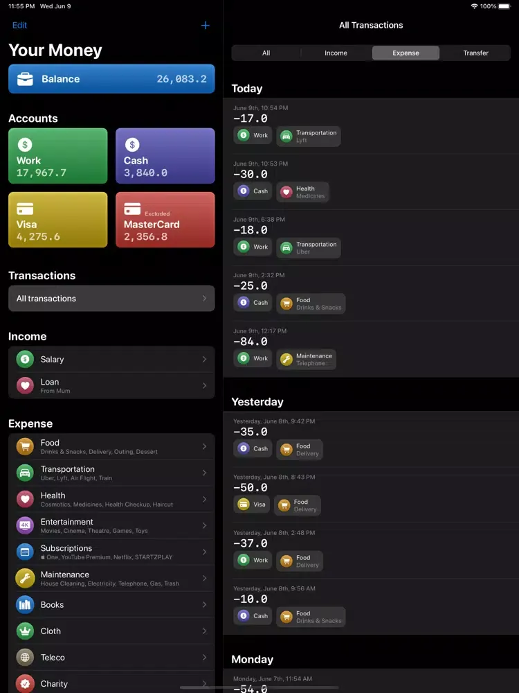WIMM - Where Is My Money iPad  スクリーンショット