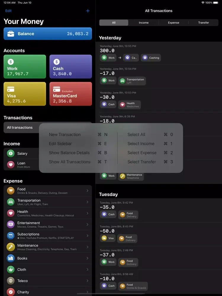 WIMM - Where Is My Money iPad  スクリーンショット