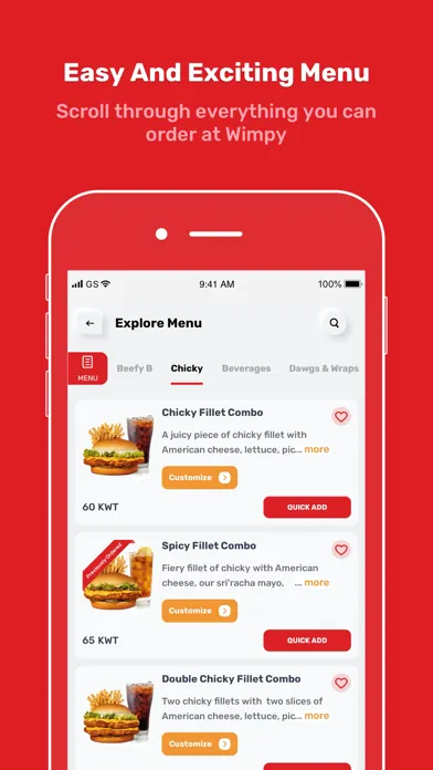ภาพหน้าจอของ Wimpy Kuwait - Order Burgers