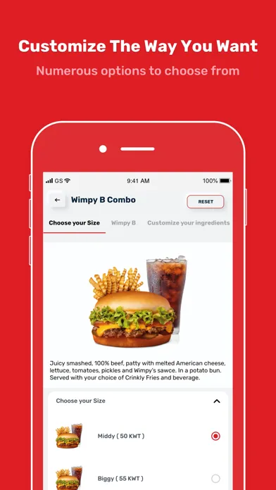 ภาพหน้าจอของ Wimpy Kuwait - Order Burgers