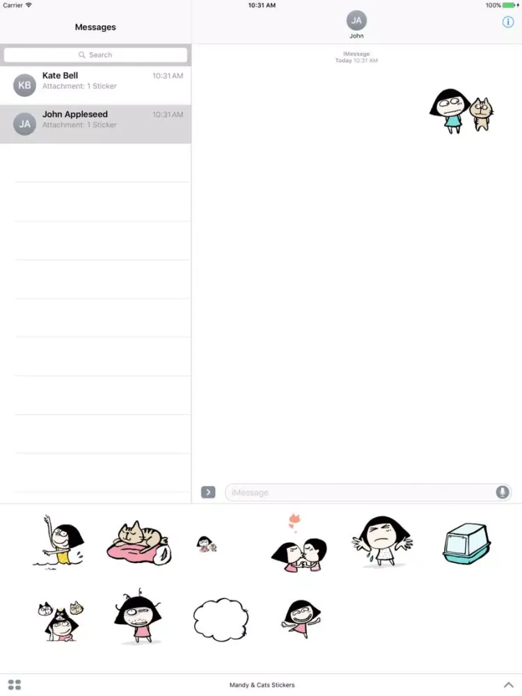 Mandy & Cats Stickers iPad  Ekran Görüntüleri