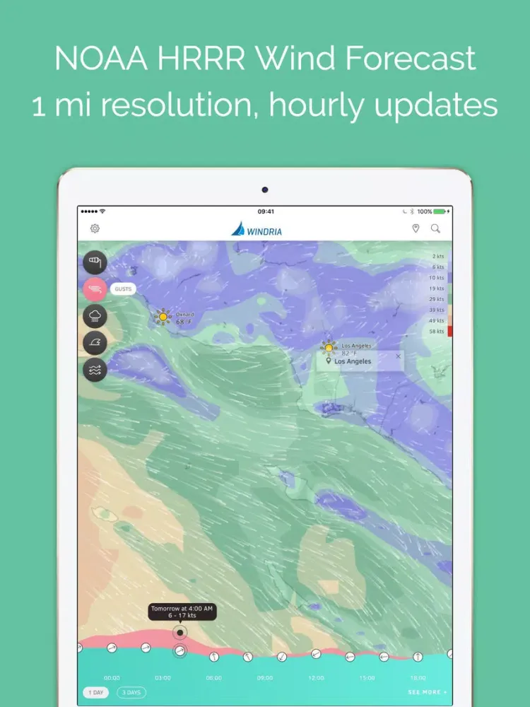 Captures d'écran de Windria - US West (NOAA high-res Wind/waves/currents forecast) iPad 
