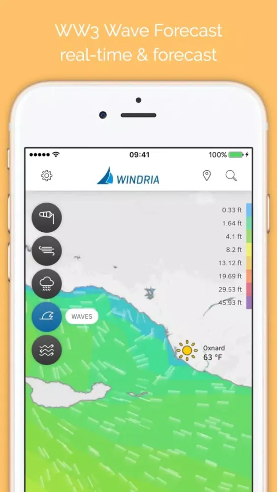 Captures d'écran de Windria - US West (NOAA high-res Wind/waves/currents forecast)