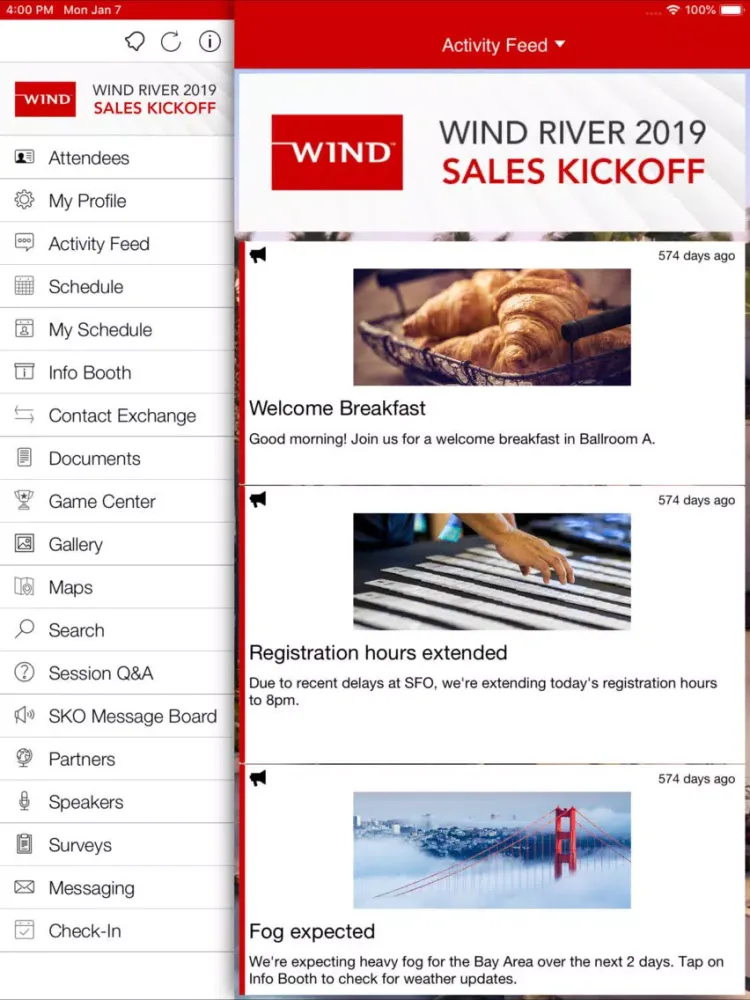 Wind River Sales Kickoff 2019 iPad  Screenshots