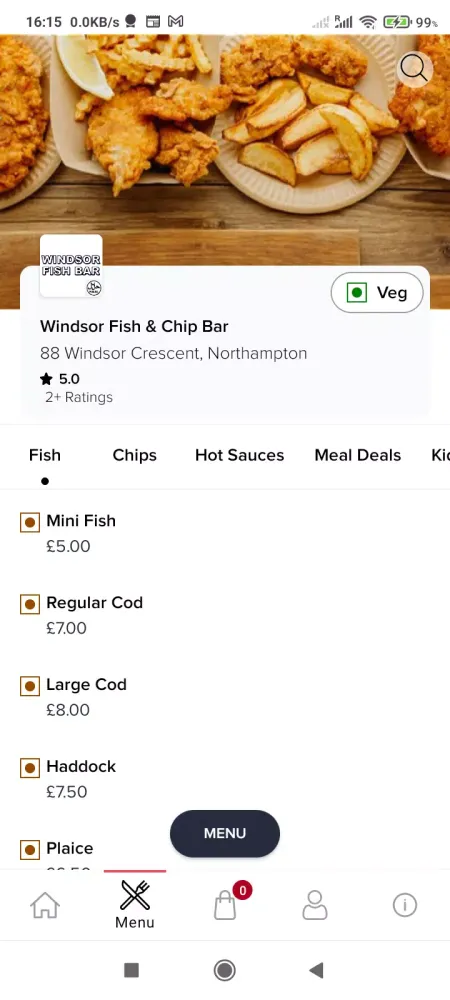 Tangkapan layar Windsor Fish & Chip Bar