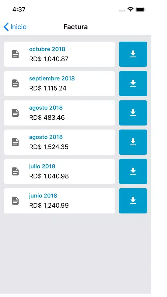 Captures d'écran de WindApp
