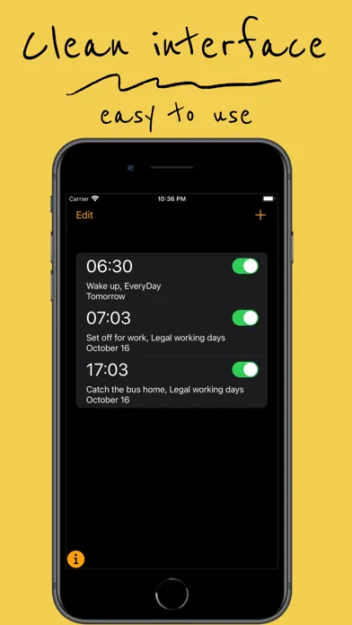Capturas de tela do reAlarm-Auto skip holidays