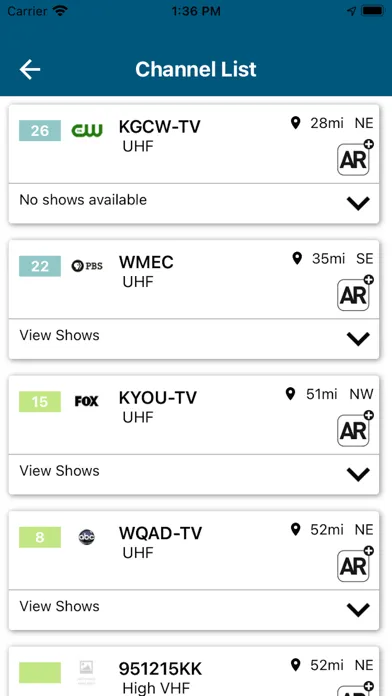 Captures d'écran de Winegard – TV Signal Finder