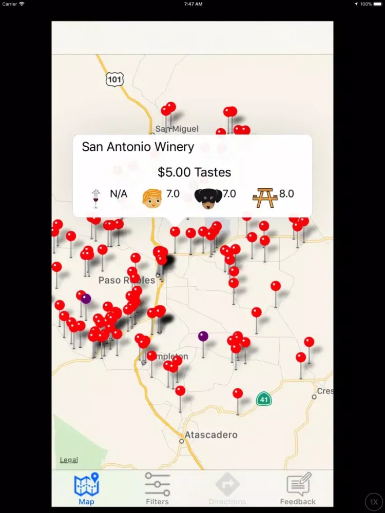 WineMapz iPad  스크린샷