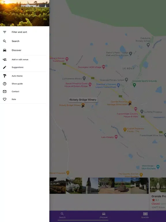 Capturas de tela do Cape Winelands iPad 