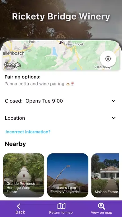 Capturas de tela do Cape Winelands