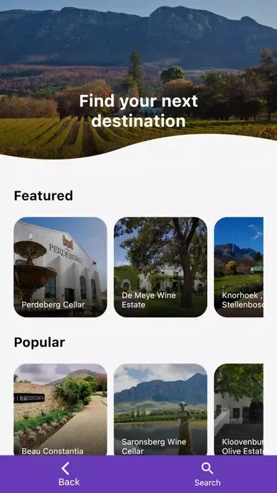 Capturas de tela do Cape Winelands