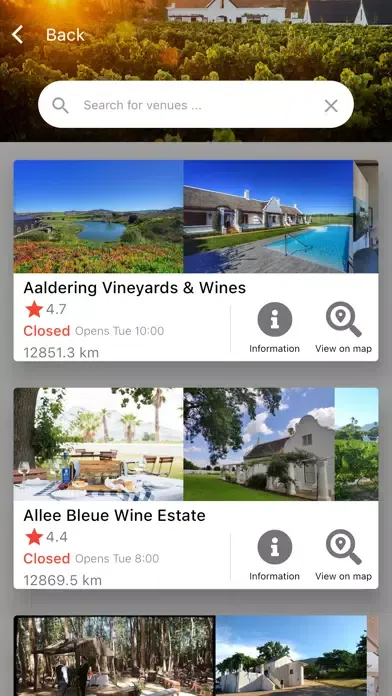 Capturas de tela do Cape Winelands