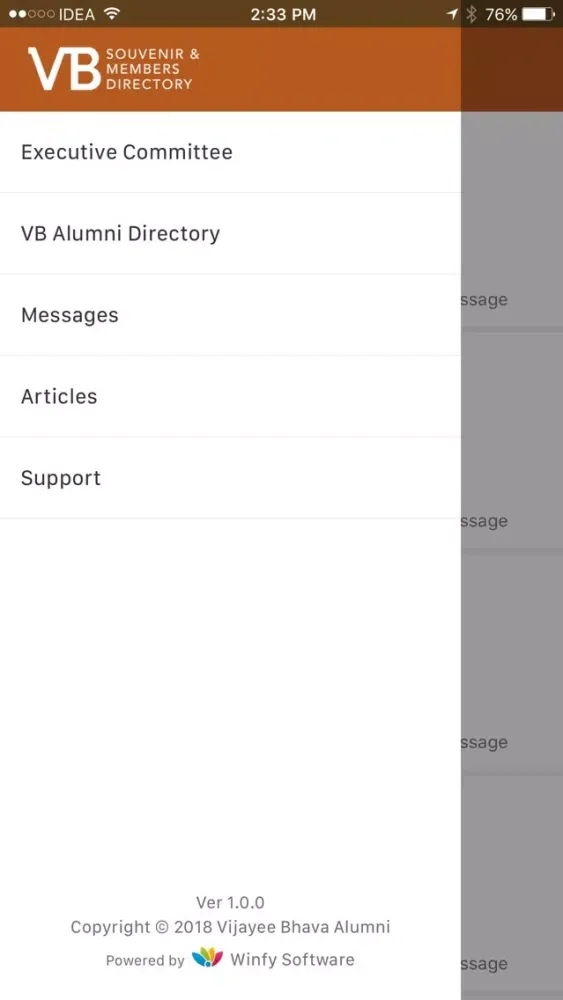 Vijayee Bhava Alumni Directory应用截图