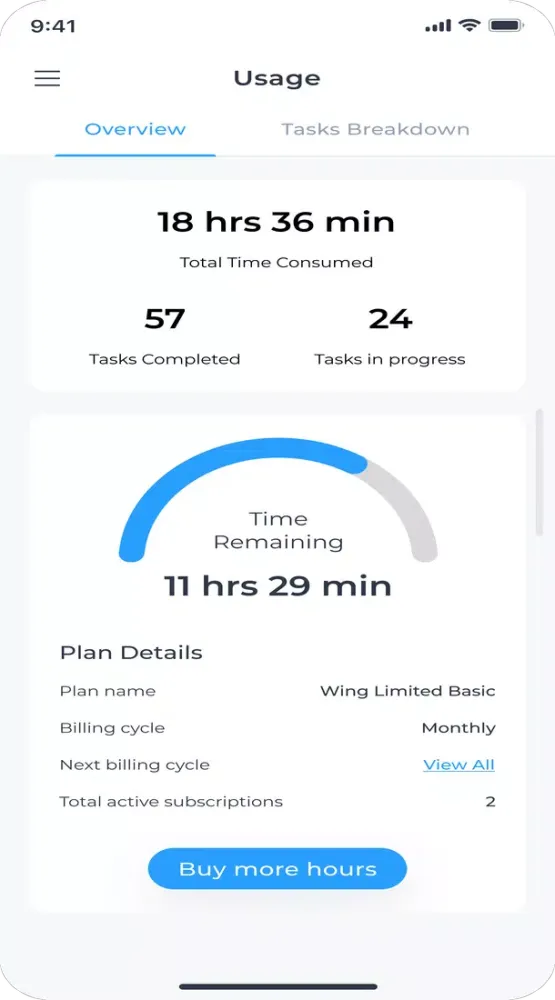 Captures d'écran de Wing Hourly