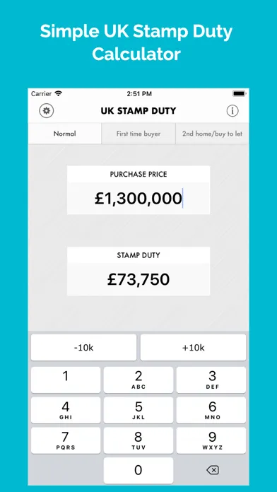 Zrzuty ekranu UK Stamp Duty Calculator