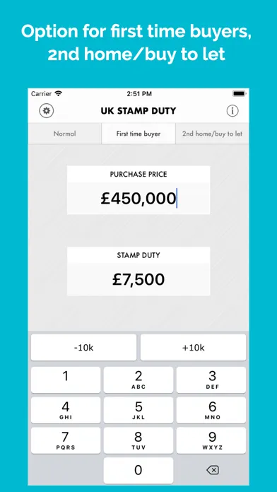 Zrzuty ekranu UK Stamp Duty Calculator