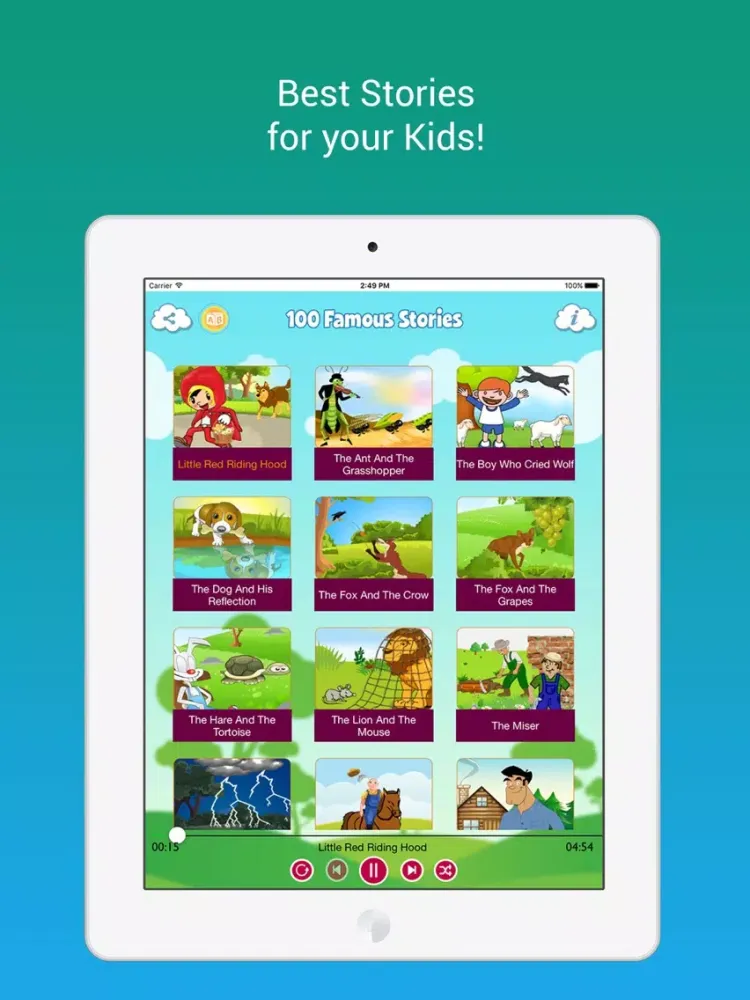100 Famous English Audio Stories Without ads iPad  Screenshots