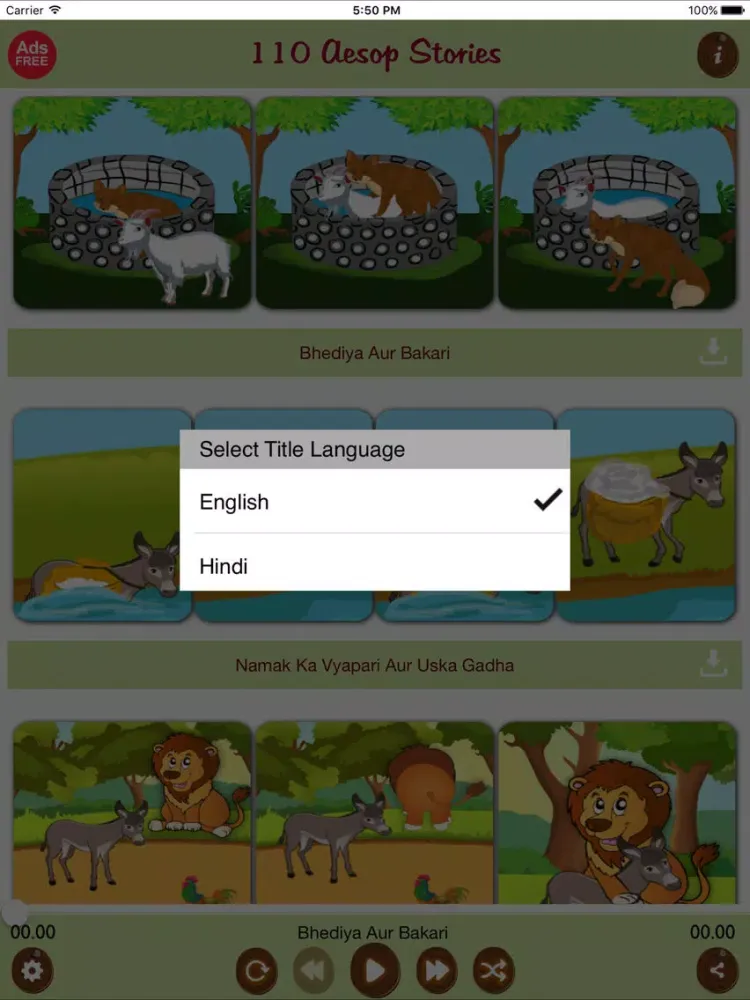 Tangkapan layar 110 Aesop Stories iPad 