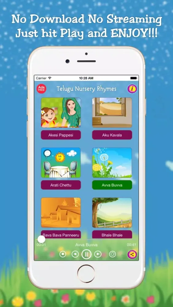 50 Top Telugu Kids Nursery Rhymes应用截图