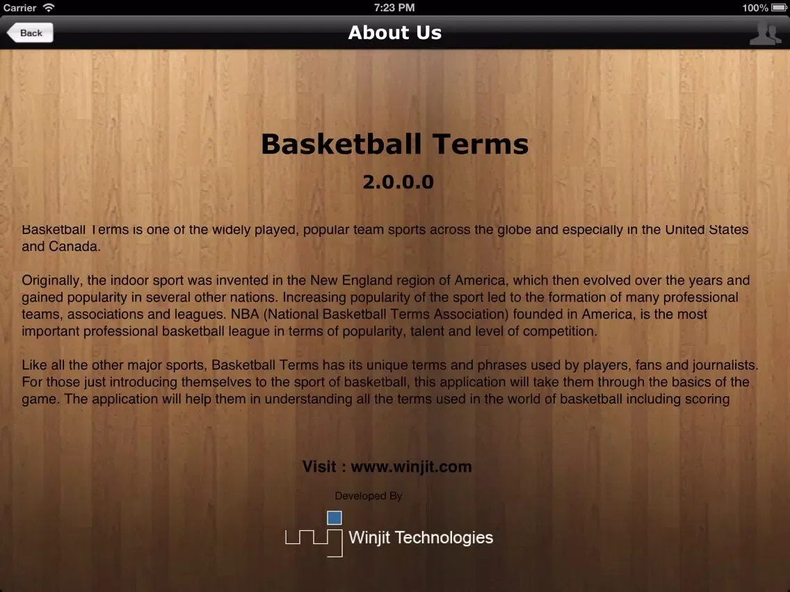 Tangkapan layar Basketball Term iPad 