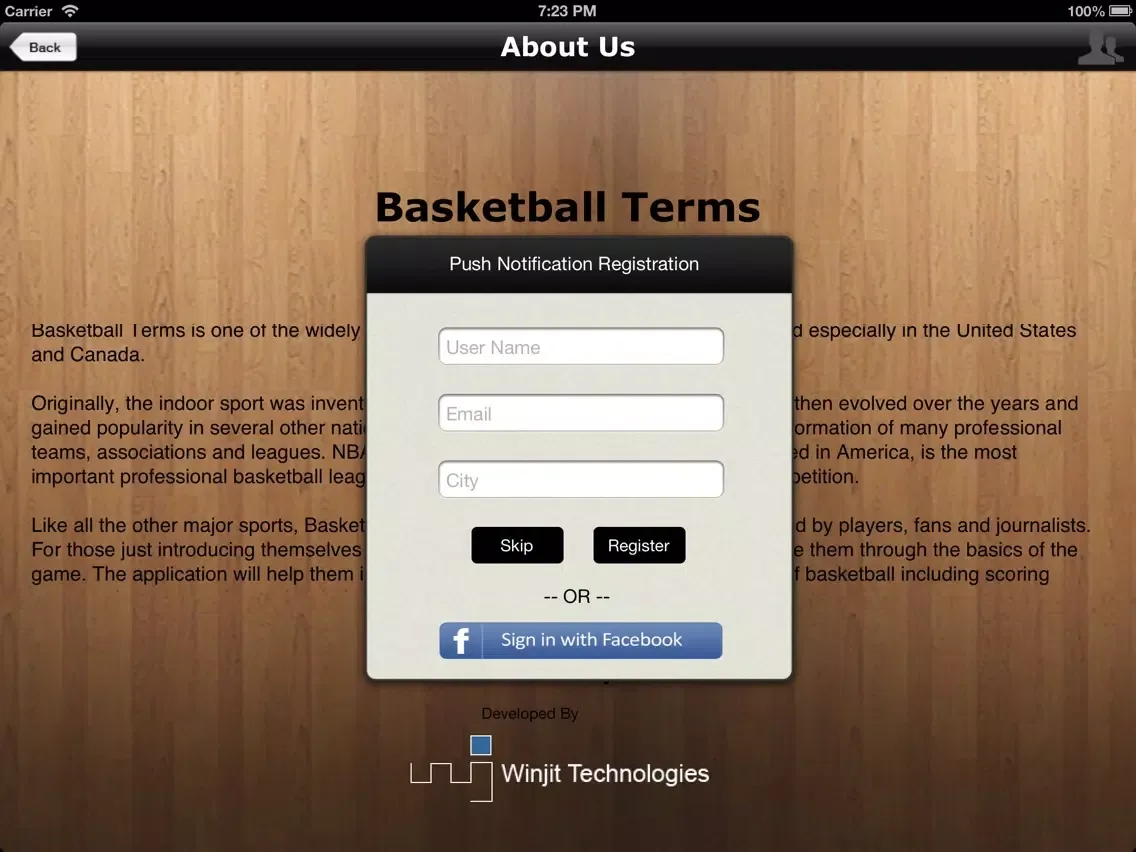 Tangkapan layar Basketball Term iPad 