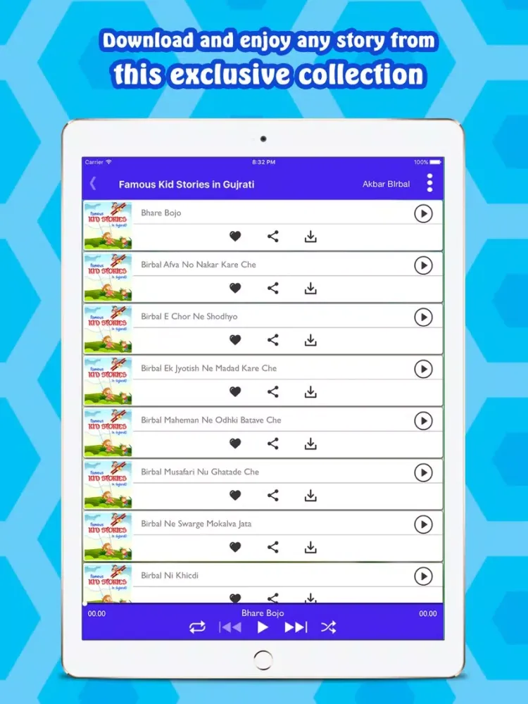 تصاویر Famous Kids Stories in Gujarati iPad 