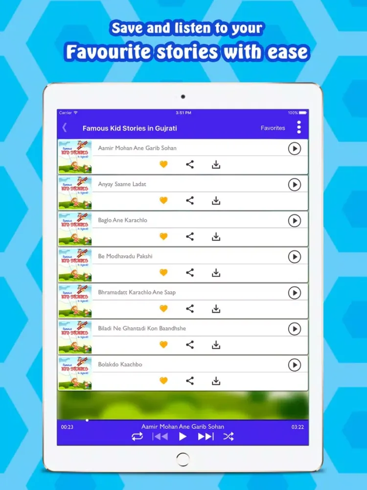 تصاویر Famous Kids Stories in Gujarati iPad 