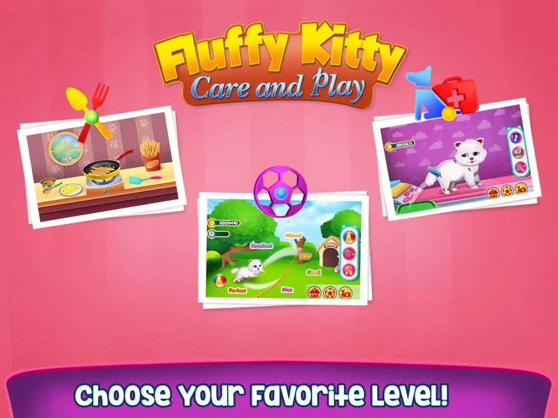 Fluffy Kitty Care And Play iPad  Ekran Görüntüleri