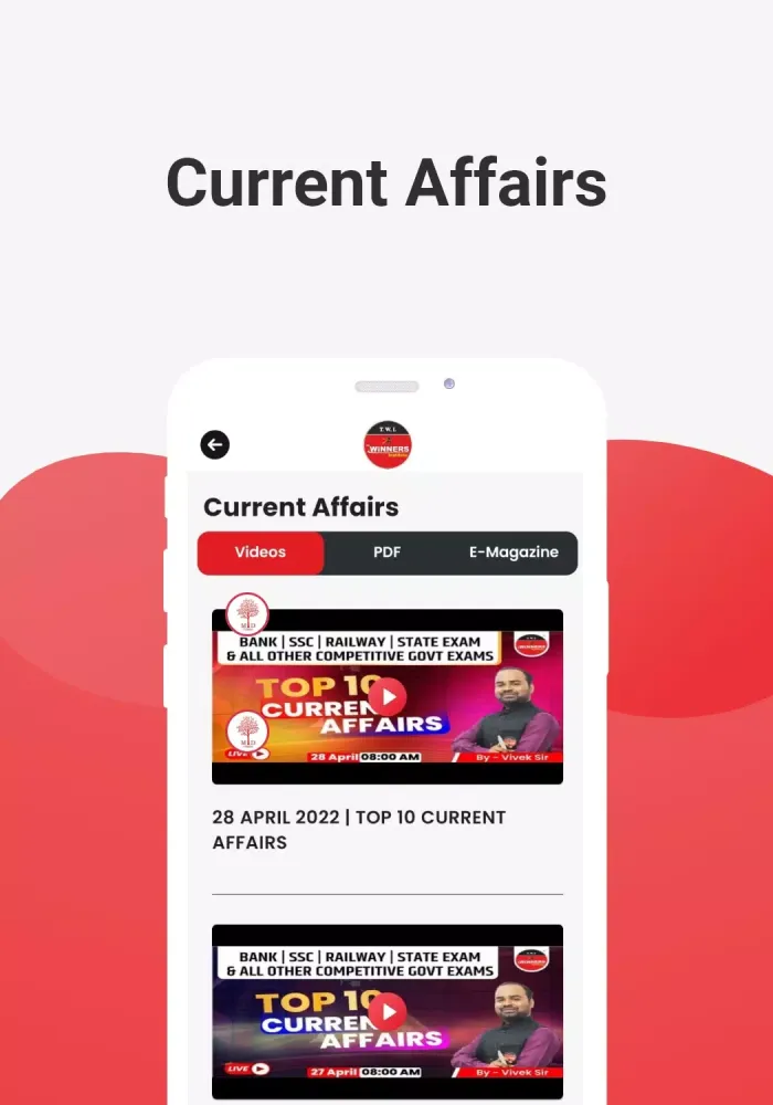 Winners Institute App Screenshots