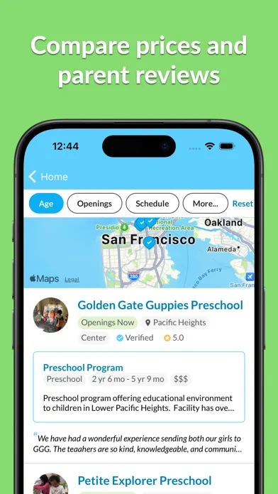 Zrzuty ekranu Winnie: Find Child Care Nearby