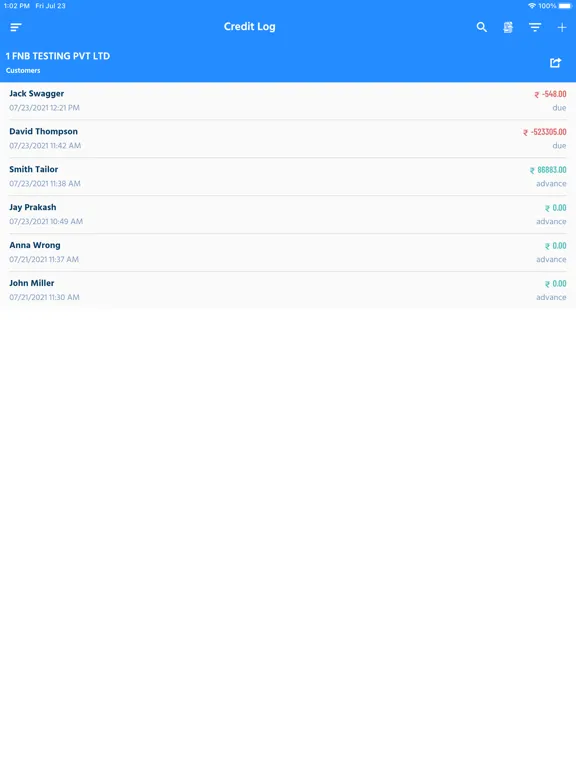 CreditLog – Ledger Account iPad  स्क्रीनशॉट