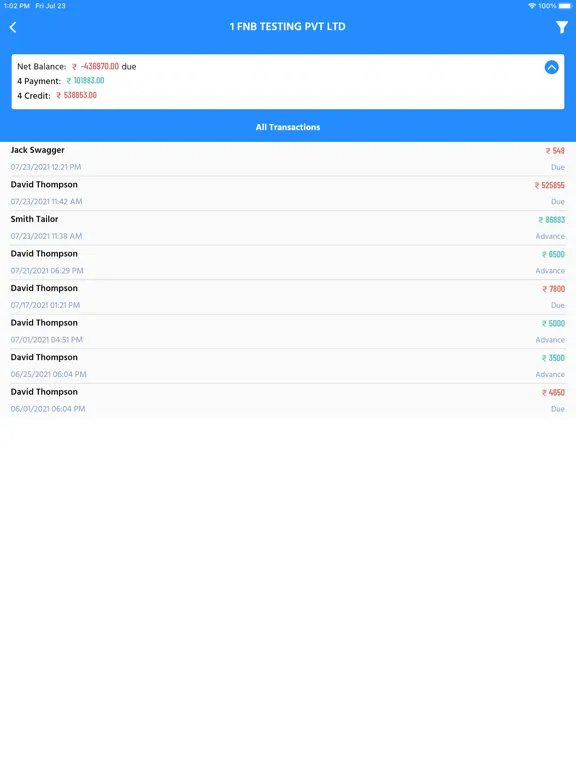 CreditLog – Ledger Account iPad  स्क्रीनशॉट