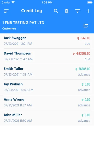 CreditLog – Ledger Account स्क्रीनशॉट