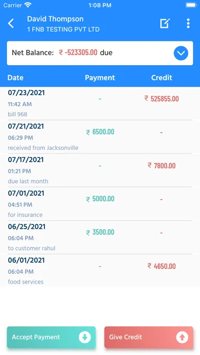 CreditLog – Ledger Account स्क्रीनशॉट