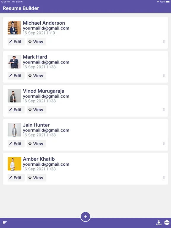 Resume Builder, CV Templates iPad  Screenshots