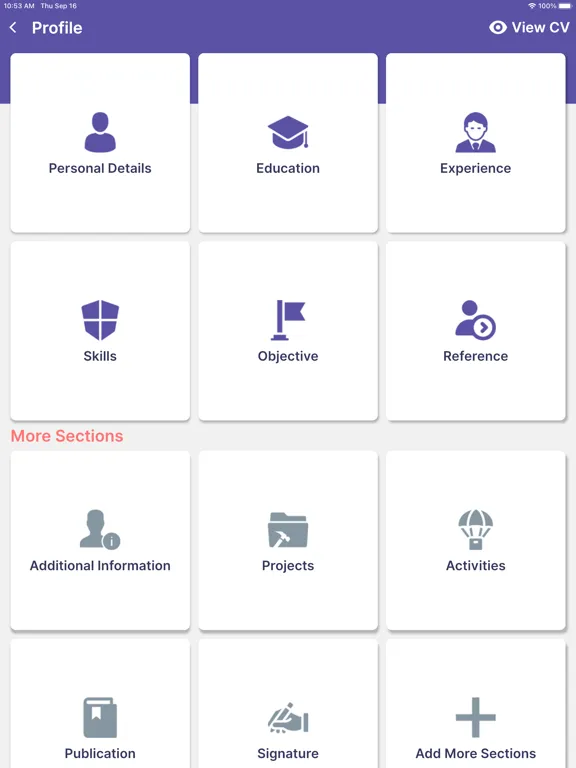 Resume Builder, CV Templates iPad  Screenshots