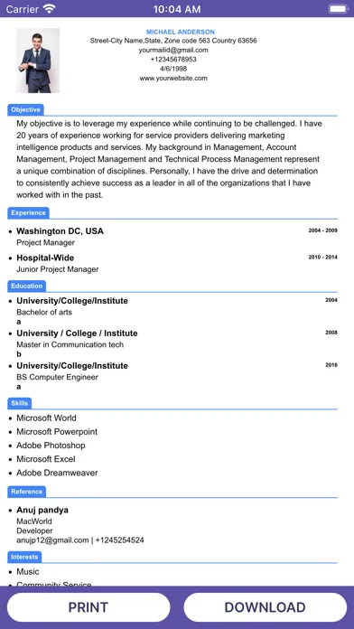 Resume Builder, CV Templates Screenshots