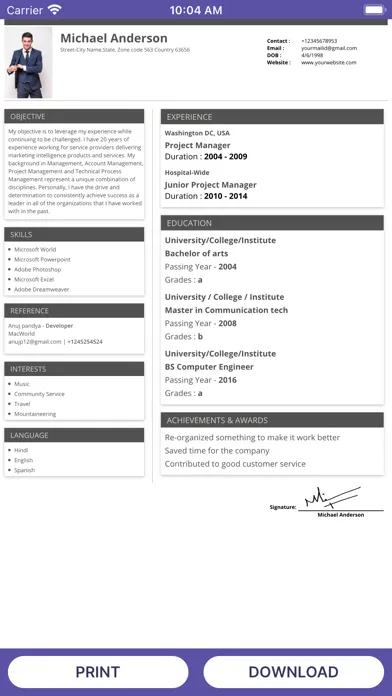 Resume Builder, CV Templates Screenshots