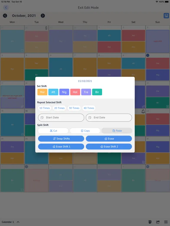 صور MyShift - Work Shift Calendar iPad 
