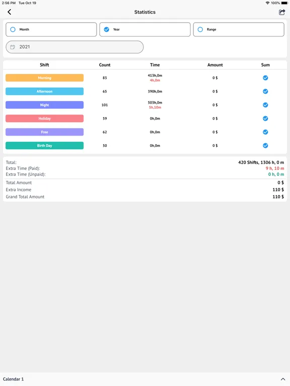 صور MyShift - Work Shift Calendar iPad 