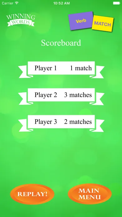 Verb Match Screenshots