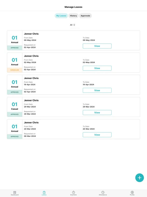 Tangkapan layar Leave Central: Leave Planner iPad 