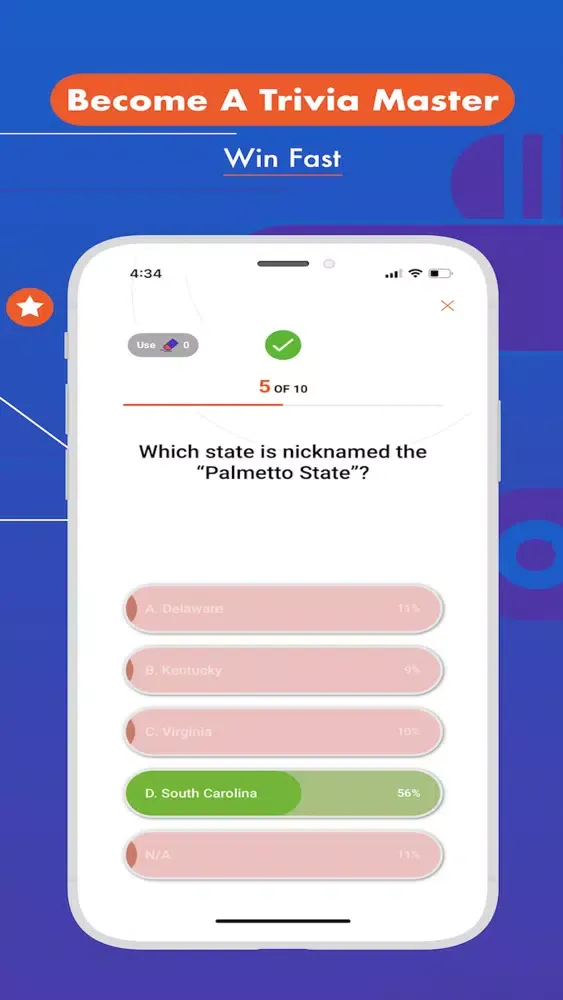 Capturas de tela do WinQuik™ - Live Trivia Shows