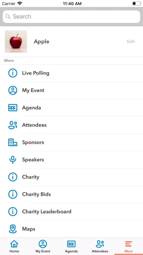 Capturas de tela do Winsight Events