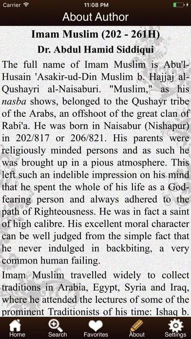 Captures d'écran de Sahih Muslim.