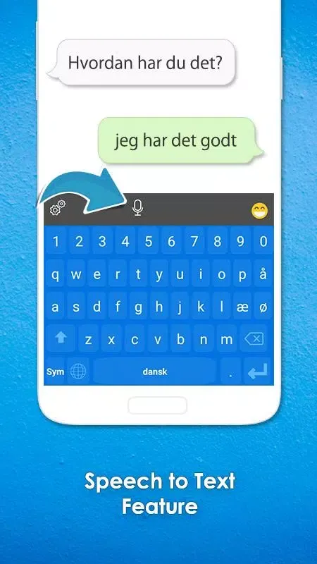 ภาพหน้าจอของ Danish Language Keyboard