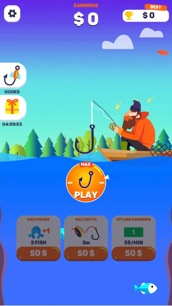 Tangkapan layar Tiny Fishing