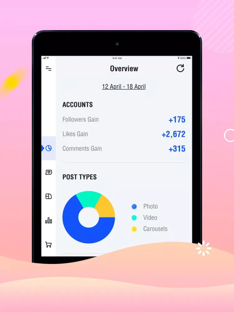 Followers Track Insights iPad  স্ক্রিনশট