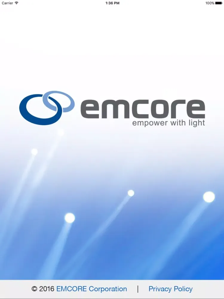 EMCORE Customer Portal App iPad  Screenshots